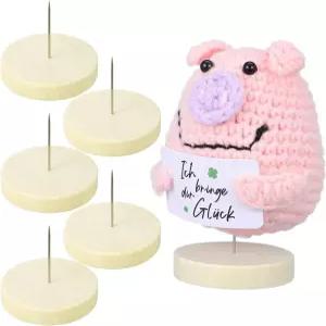 호모요요 6세트 크로셰 스탠드 인형 동물 액션 피규어를 위한 미니 나무 금속 쇼케이스 지지 브래킷