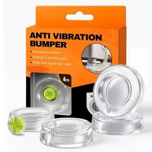 세탁기용 ROOICOXX 방진 패드 ？ 세탁기 및 건조기용 투명 진동 감쇠 고무 매트 안정기 발 (4팩)