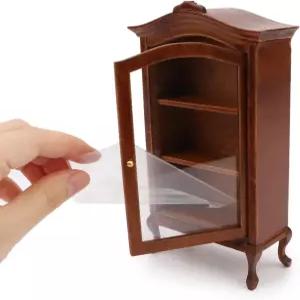 인형의 집 가구 진열대 1 12 스케일 미니어처 책장 캐비닛 장식 미니 인조 액세서리용 클래식 나무