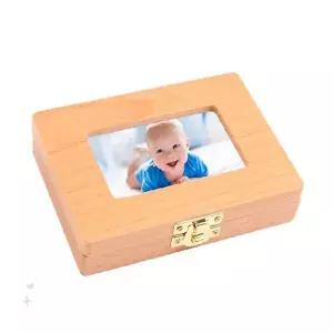 원목 사진 삽입 아기 유치 젖니 탯줄 보관 수납 케이스 기념품 보관용 자개 잠금