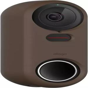 구글 네스트 헬로 초인종 커버용 엘라고 실리콘 케이스 디자인 (유선) [다크 브라운] - 완벽한 보호 야간