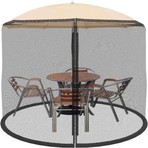 파티오 우산용 모기장 - 벌레를 막기 위한 7.5피트 벌레 차단막 순수 정원의 가중 바닥이 있는 지퍼형 메쉬