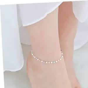 써지컬 스틸 글라스 진주 비드 체인 패션 발찌