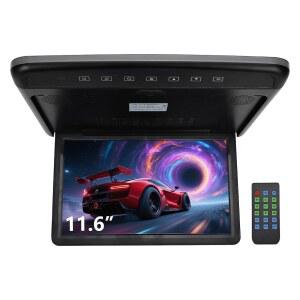 XhuangTech 차량 오버헤드 루프 장착 플립 다운 모니터 TV 비디오 플레이어 1080P HD 디지털 TFT IPS 와이드 스크린 초박형 스피커 지원 자동차용 HDMI USB IR FM AV 입력 (11.6 u2018 u2019)