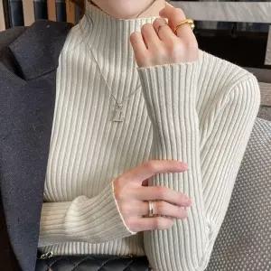 겨울셔츠 여성스웨터 여성티셔츠 반폴라 겨울옷 골지 목폴라