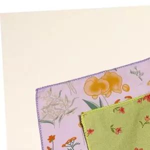 꽃무늬 화이트 퍼플 그린 수건 무늬 순면 손수건