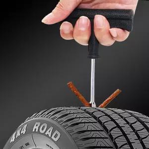 자동차 타이어 펑크 수리 키트 지렁이 패치 공구 세트 차량 응급 정비 관리