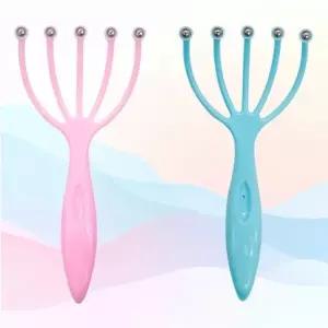 (색상 랜덤발송)미니 머리 두피 마사지기 지압 갈고리형 쿨링 마사지