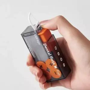 ( )휴대용 치실 케이스 치간 관리 보관통 이쑤시개 수납 고리형 여행용 위생 구강