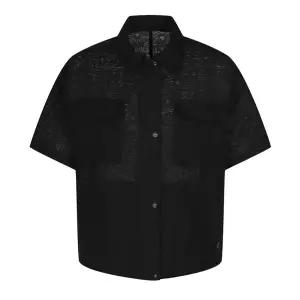 [하프클럽/팬텀]팬텀 여성 플라워 자카드 반팔 점퍼 221E2JP101 BK 골프 반팔티