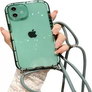 크로스바디 나일론 랜야드가 있는 11용 엘티이고 클리어 케이스 여아용 분실 방지 탈부착 가능한 어깨 넥