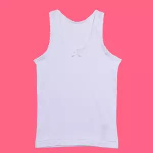 흰색 고급 순면 100% 알러지 여아 어린이 런닝 인기 메리야스 쥬니어