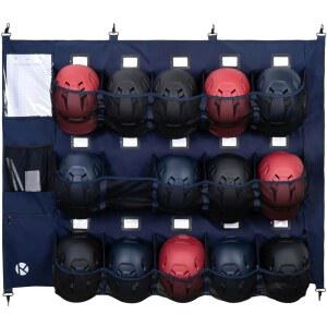 KAVIGOR 야구 /소프트볼 더그아웃 오거나이저 - 15개 이상의 헬멧 및 장갑 보관 가방, 군용 등급 900D 원단 및 6개의 강화 스틸 후크