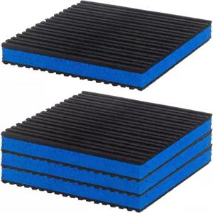 QDOCURO 4Pcs 방진 패드 4인치 78인치 방음 리브 고무 매트 에어컨용 헤비 듀티 블루 EVA HVAC 트레드밀 등