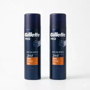 질레트 프로 쉐이빙 젤 3in1 195g X 2 / 클렌징 피부보호 보습까지 올인원 면도 크림 쉐이빙케어 면도용품