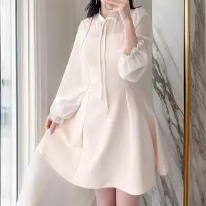 [신상오픈런]엠파이어 리본끈 레이어드 긴팔블라우스 플레어원피스 (31804456)