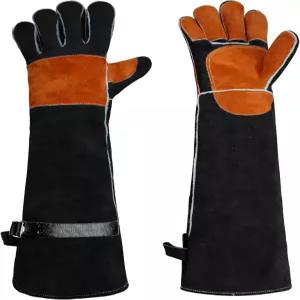 쉔월드 가죽 용접 슬리브 손바닥 보강재가 있는 작업용 장갑 동물 취급용 물림 방지 기능