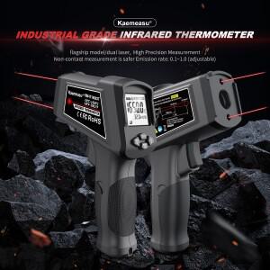 새로운 업그레이드된 디지털 적외선 온도계 -50~600800120014001650도 이중 레이저 비접촉 총