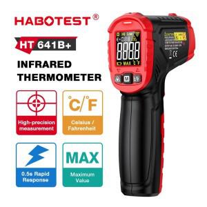 HABOTEST 적외선 온도계 비접촉 레이저 계량기, 피자 오븐 고기 철판 그릴용 IR HT641A