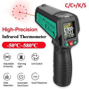 디지털 적외선 비접촉 산업용 온도계, 고정밀 조절식 방사율 계량기-50 ~ 580C