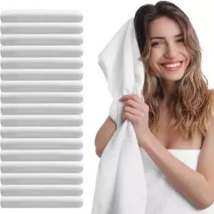 몰레인 100개 일회용 목욕 헤어 타월 100 면 흡수성 대형 럭셔리 티슈 마사지 요가 캠핑 여행용 27.5인치 x