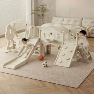더류현 플레이하우스 실내놀이터 플라스틱 미끄럼틀 그네 놀이터세트 거실용 가정놀이터세트