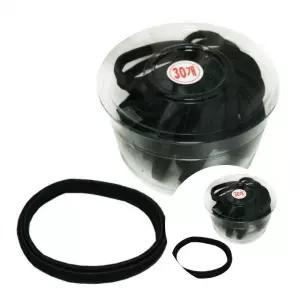 납작 주름 검정 고무줄 30P 세트 매듭 없는 헤어끈 헤어밴드 머리 묶기용 고무줄타이