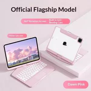 호환   프로 12.9인치2018 2020 2021 2022 및 프로 에어 13인치2024 2025용 360 매직 키보드 케이스 발광