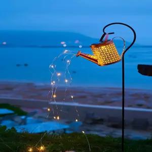 소형 조명 태양열 주전자 물뿌리개 테라스 야외 솔라 가든 라이트 포트형