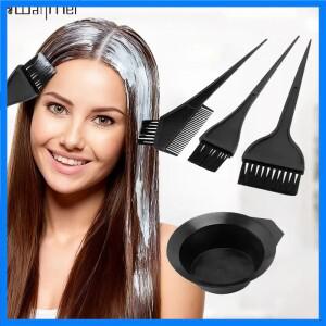 4개입 전문가용 염색 키트 헤어 컬러 그릇 및 혼합 브러시 DIY 탈색 살롱 가정용 도구