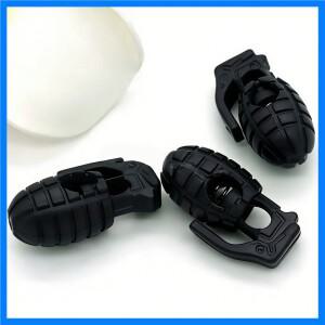 17개 블랙 수류탄 모양의 신발끈 버클 미끄럼 방지 내구성 컴팩트 액세서리 하이킹 야외 운동화용