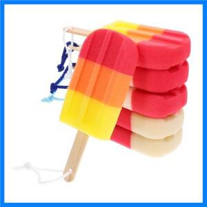 6Pcs 목욕 꽃 공 아이스크림 모양의 샤워 스폰지 엑스 폴리 에이 팅 바디 스크러버 경량 수세미 청소 도구