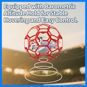 어린이용 낙하 방지 RC 비행기 L0717 - 축구공 모양, HD FPV 플라잉 볼, 부모-자녀 크리스마스 드론 장난감
