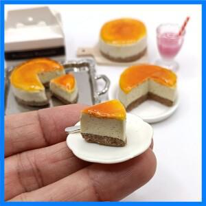 새로운 1PCS 1/6 스케일 인형 집 미니어처 치즈 케이크 Blyth OB11 BJD 장난감 액세서리에 대한 음식 척