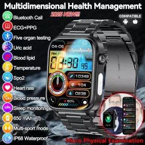 호환  2025New AI 진단 신체 구성 건강 스마트 시계 ECG 혈압 요산 LIpid 블루투스 통화 팔찌 HUAEWEI