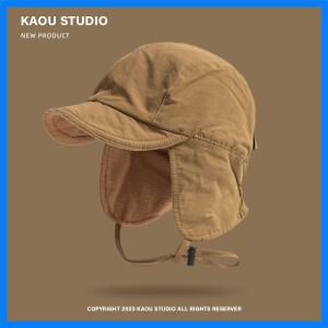 일본 레트로 솔리드 컬러 벨벳 파일럿 모자 겨울 야외 따뜻한 귀 보호 방풍 스키 봄버 모자 남녀 공용