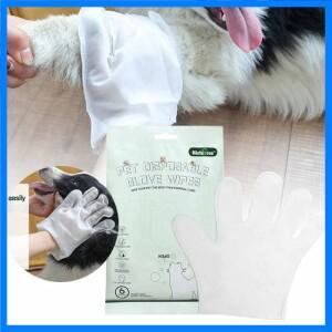 6PCS 고양이 개 일회용 장갑 수건 애완 동물 워시 무료 장갑 린스 없음 세탁 장갑 수건 탈취 드라이 클리닝