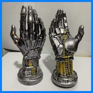 새로운 창의적인 게임 컨트롤러 데스크탑 헤드폰 스탠드 사이버펑크 기계 팔 시뮬레이션 로봇 손 조각 장식