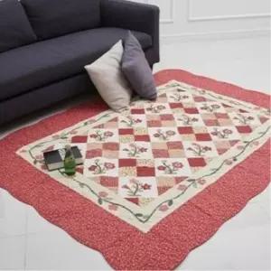 시골집 예쁜그림 누빔 바닥깔개 카페트 엄마집 물세탁 사계절