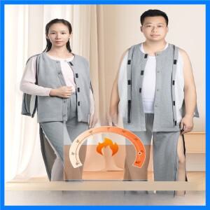 재활 환자 가운 가을 겨울 플리스 편리한 착용 및 탈착 침술 마사지 간병 가운 부드러운 니트 면직물