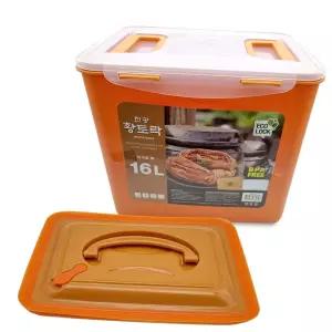 황토락 김치통 6호 특대 16L 누름판포함 절임 핸들형 밀폐