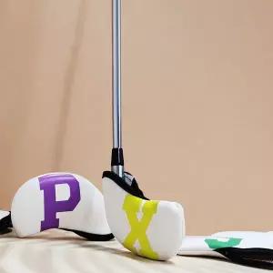 [골드스마일]아이언커버 여성용 골프채 화이트 칼라 헤드커버 10개