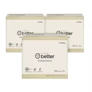 깨끗한나라 better 부드러운 대나무 로션티슈 / 미용티슈 100매 3입 3팩