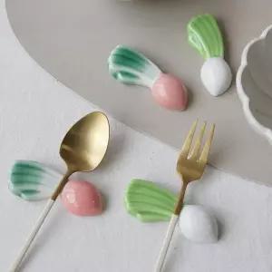 순무 도자기 젓가락받침 4P 세트 식탁 데코 수저받침 주방위생용품