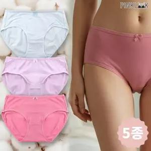 [핑크룩][5종]  40수 데일리 고급 빅사이즈 스판 순면 여성팬티 삼각팬티5종 / 택1