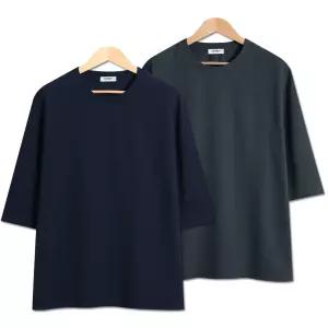 탑보이 빅사이즈 링클프리 7부 반팔티 (LW002)