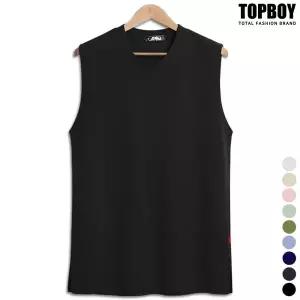 [탑보이]옆트임 오버핏 엠보 민소매나시 (LW042)