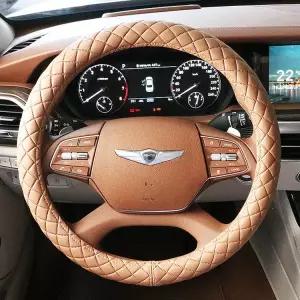 루젠 아크모 자동차 핸들커버 차량용 엠보 가죽 운전대 커버