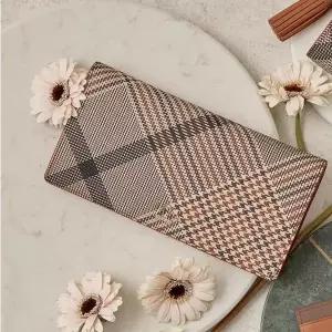 [닥스](센텀시티점)DCWA2F322W2[EDINBURGH] 브라운 태슬 체크패턴 장지갑