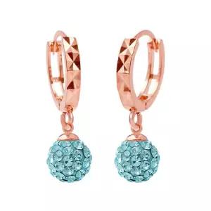 [메리그린] 14K 골드핀 탄생석 컬러 미러볼 아쿠아마린 귀걸이